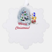 Billiard Ball Snowman Kerstmis Ornament Kaart (Achterkant)
