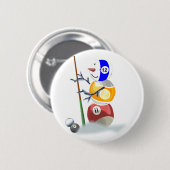 Billiard Ball Snowman Kerstmis Ronde Button 5,7 Cm (Voorkant /achterkant)