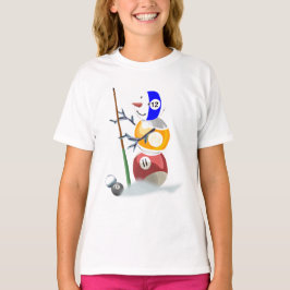 Billiard Ball Snowman Kerstmis T-shirt