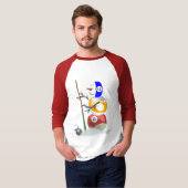 Billiard Ball Snowman Kerstmis T-shirt (Voorkant volledig)