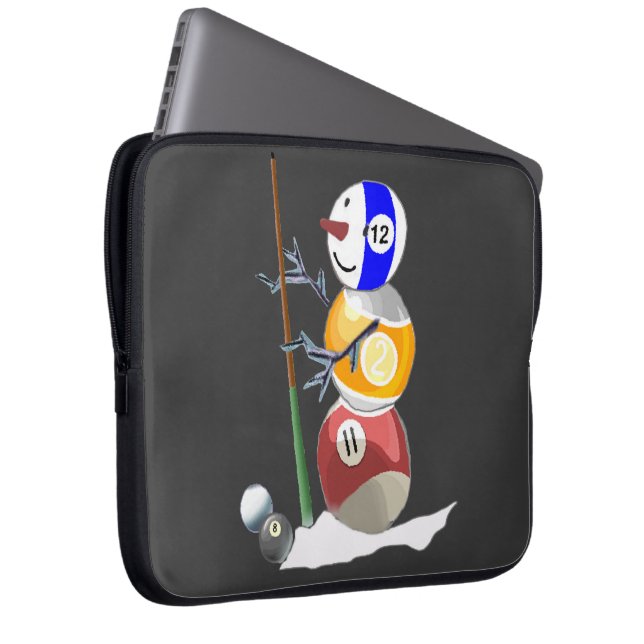 Billiard Ball Snowman Laptop Sleeve (Voorkant Rechts)