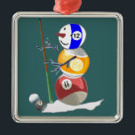 Billiard Ball Snowman Metalen Ornament<br><div class="desc">Schattige billiardball snowman ziet er geweldig uit op een grote verscheidenheid aan cadeaugoederen voor elke speciale gelegenheid.</div>