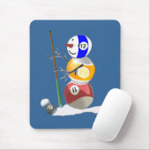 Billiard Ball Snowman Muismat (Met muis)