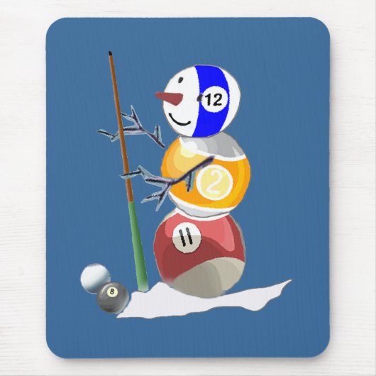 Billiard Ball Snowman Muismat (Voorkant)