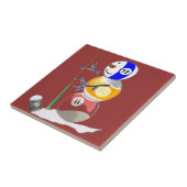 Billiard Ball Snowman Tegeltje (Zijkant)