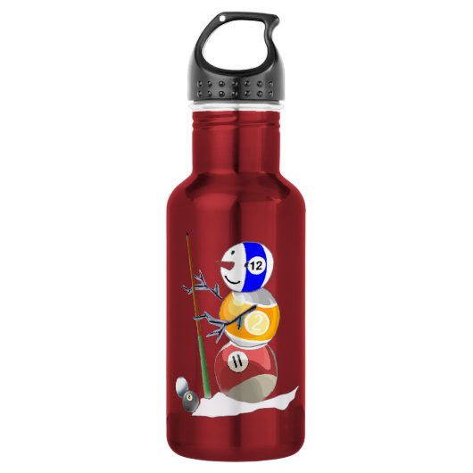 Billiard Ball Snowman Waterfles (Voorkant)