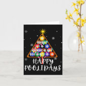 Billiard Ball Xmas Tree Ol Billiards Christmas Kaart (Gele Bloem)
