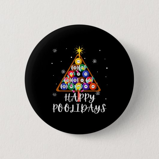 Billiard Ball Xmas Tree Ol Billiards Christmas  Ronde Button 5,7 Cm (Voorkant)