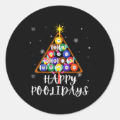 Billiard Ball Xmas Tree Ol Billiards Christmas Ronde Sticker (Voorkant)
