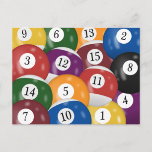 Billiard Balls 15e Birthday Party Briefkaart