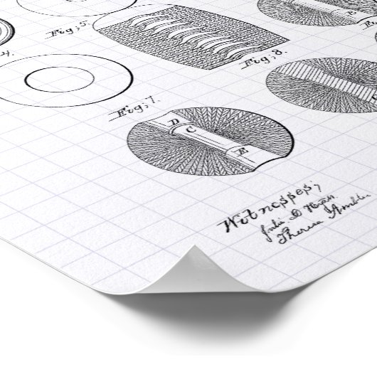 Billiard Balls 1865 Patent Art - Lined Peper Poster (Hoek)