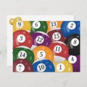 Billiard Balls 19th Birthday Party Briefkaart (Voorkant / Achterkant)