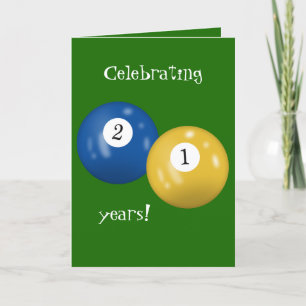 Billiard Balls 21ste verjaardag Kaart