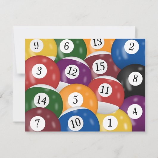 Billiard Balls 32nd Birthday Invitation Kaart (Voorkant)