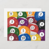 Billiard Balls 32nd Birthday Invitation Kaart (Voorkant / Achterkant)