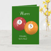 Billiard Balls 35ste verjaardag Kaart (Gele Bloem)
