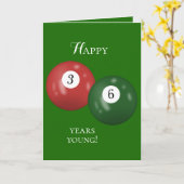 Billiard Balls 36ste verjaardag Kaart (Gele Bloem)