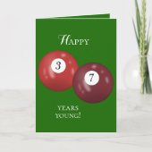 Billiard Balls 37e verjaardag Kaart (Voorkant)