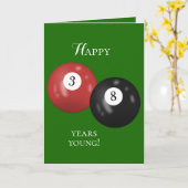 Billiard Balls 38ste verjaardag Kaart (Gele Bloem)