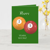 Billiard Balls 53ste verjaardag Kaart (Gele Bloem)