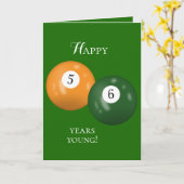 Billiard Balls 56ste verjaardag Kaart (Gele Bloem)