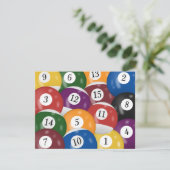 Billiard Balls 57th Birthday Invitation Kaart (Staand voorkant)