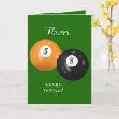 Billiard Balls 58ste verjaardag Kaart (Gele Bloem)