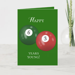 Billiard Balls 63ste verjaardag Kaart
