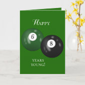 Billiard Balls 68ste verjaardag Kaart (Gele Bloem)