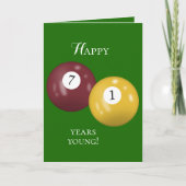 Billiard Balls 71ste verjaardag Kaart (Voorkant)