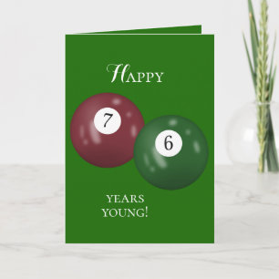 Billiard Balls 76ste verjaardag Kaart