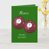 Billiard Balls 77e verjaardag Kaart (Gele Bloem)