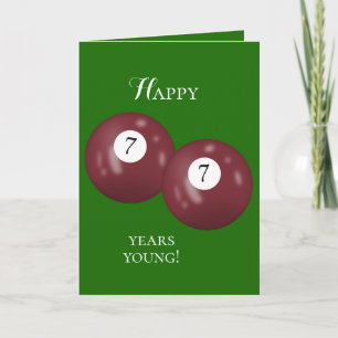 Billiard Balls 77e verjaardag Kaart