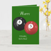 Billiard Balls 83ste verjaardag Kaart (Gele Bloem)