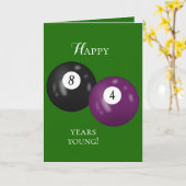 Billiard Balls 84ste verjaardag Kaart (Gele Bloem)