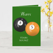 Billiard Balls 85ste verjaardag Kaart (Gele Bloem)