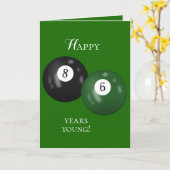 Billiard Balls 86ste verjaardag Kaart (Gele Bloem)