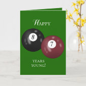 Billiard Balls 87ste verjaardag Kaart (Gele Bloem)