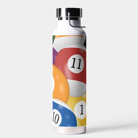 Billiard Balls Achtergrond Waterfles (Links)