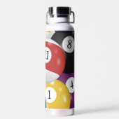 Billiard Balls Achtergrond Waterfles (Achterkant)