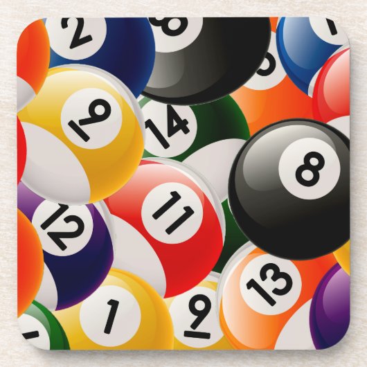 Billiard Balls Collage Bier Onderzetter (Voorkant)