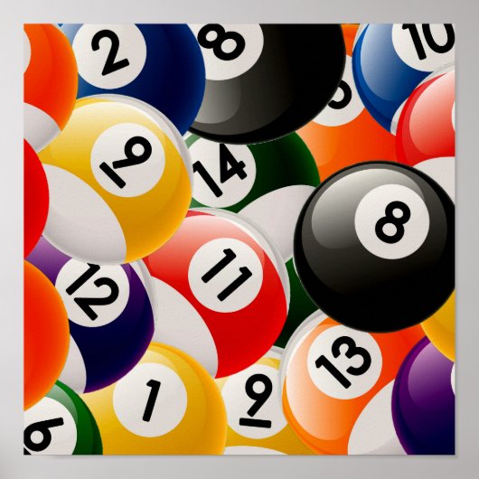 Billiard Balls Collage Poster (Voorkant)