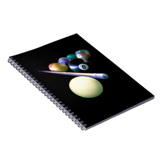 Billiard Balls Cue Snooker Pool Player Notitieboek (Rechterzijde)