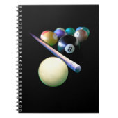 Billiard Balls Cue Snooker Pool Player Notitieboek (Voorkant)