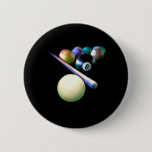 Billiard Balls Cue Snooker Pool Player Ronde Button 5,7 Cm (Voorkant)