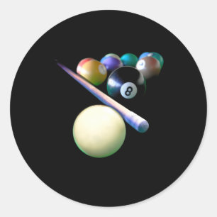 Billiard Balls Cue Snooker Pool Player Ronde Sticker