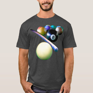 Billiard Balls Cue Snooker Pool Player T-shirt