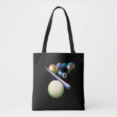 Billiard Balls Cue Snooker Pool Player Tote Bag (Voorkant)