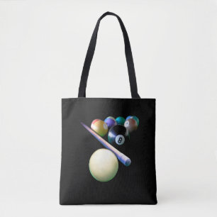 Billiard Balls Cue Snooker Pool Player Tote Bag