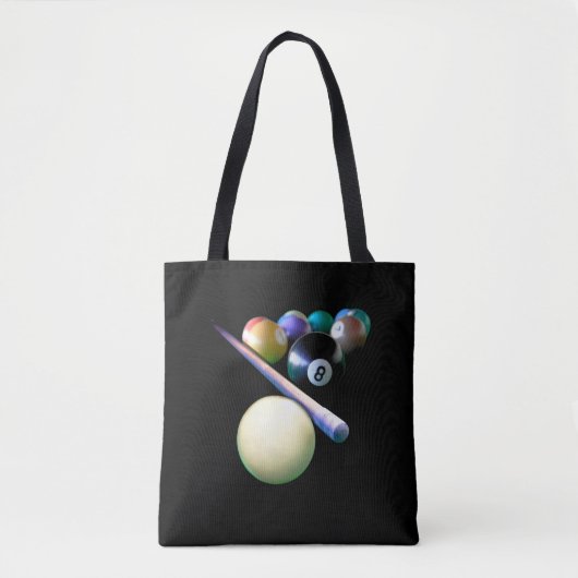 Billiard Balls Cue Snooker Pool Player Tote Bag (Voorkant)